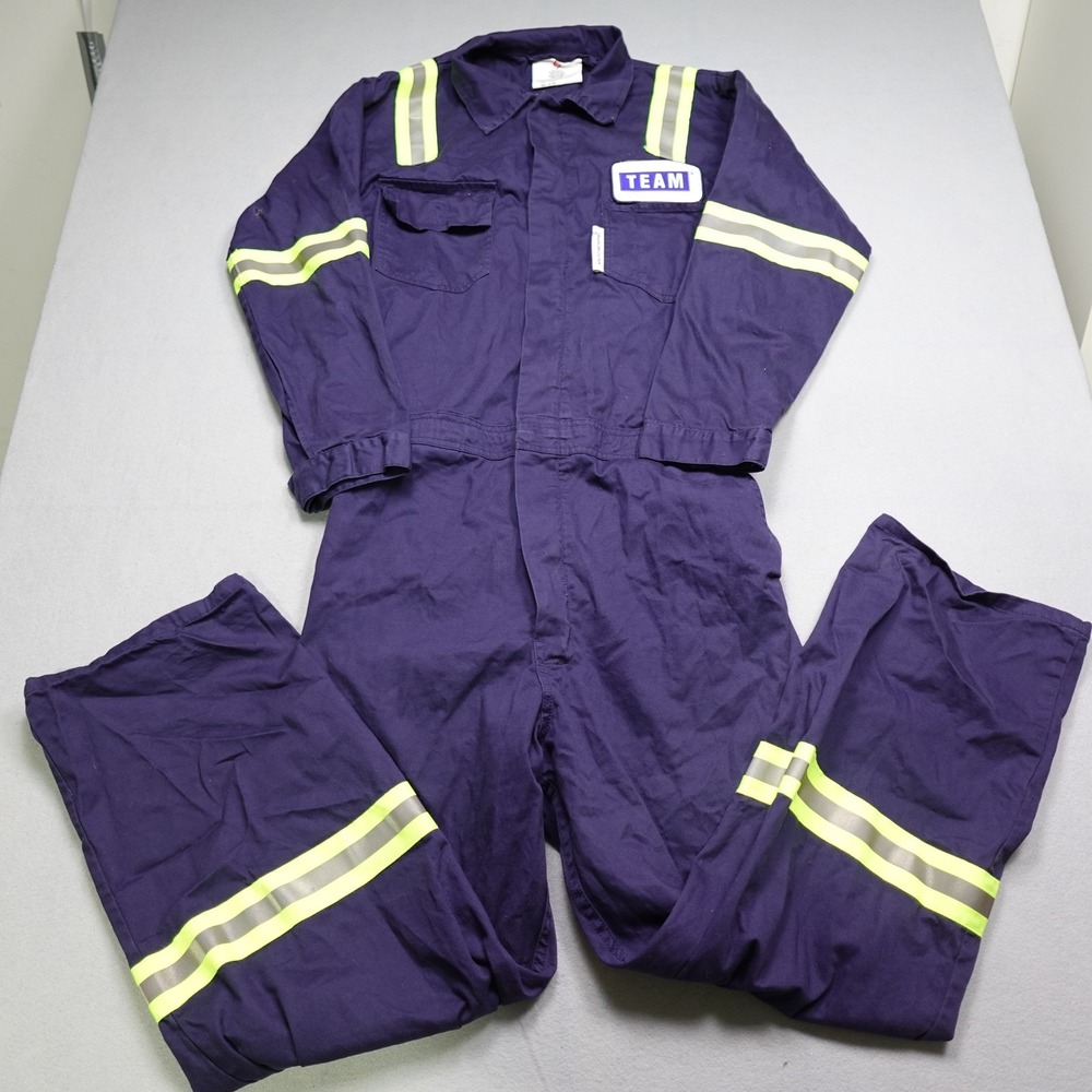 Flash Armor Coveralls Men XL Purple Flame Resistant Reflective Workwear FR-NBC7